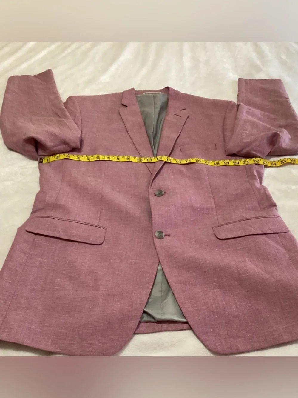 Men’s Perry Ellis Linen Blend Portfolio Slim Fit Dusty Pink Blazer Jacket 44L
